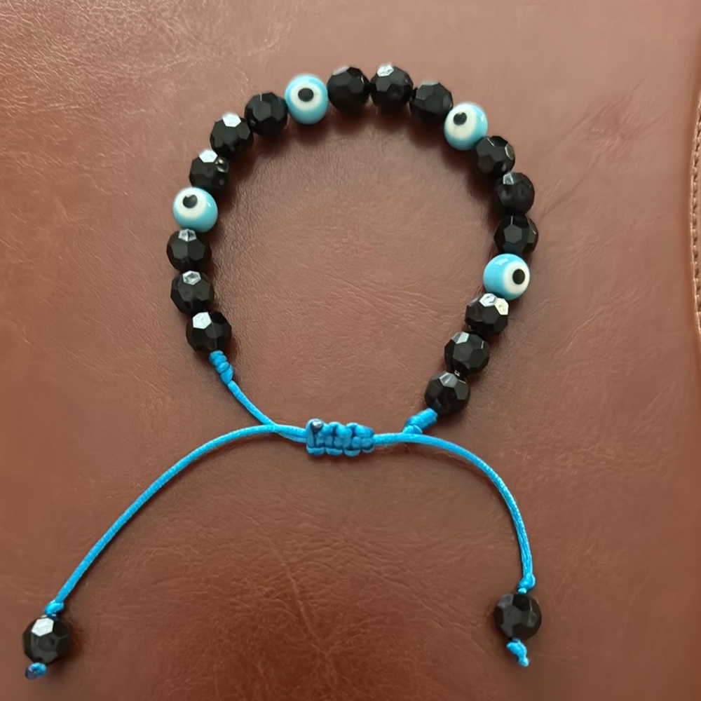 Black and Blue Evil Eye Kids Bracelet